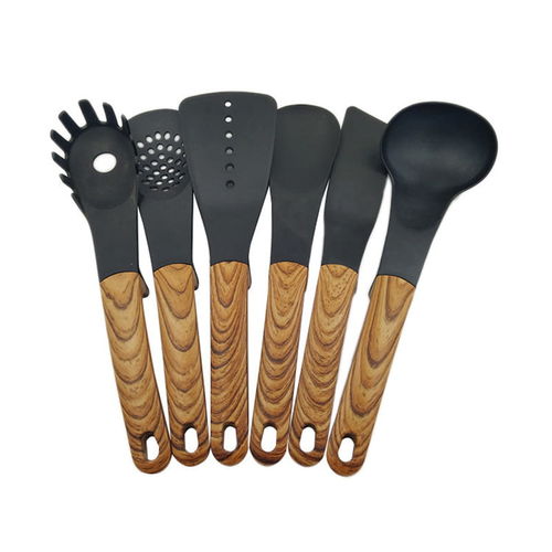 Kitchen accessory set wood grain handle